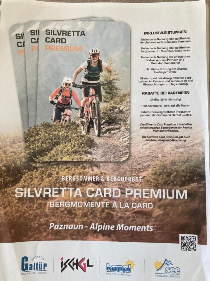 Garni Apart Wallamotta Silvretta Card Premium Betrieb Galtür Zewnętrze zdjęcie